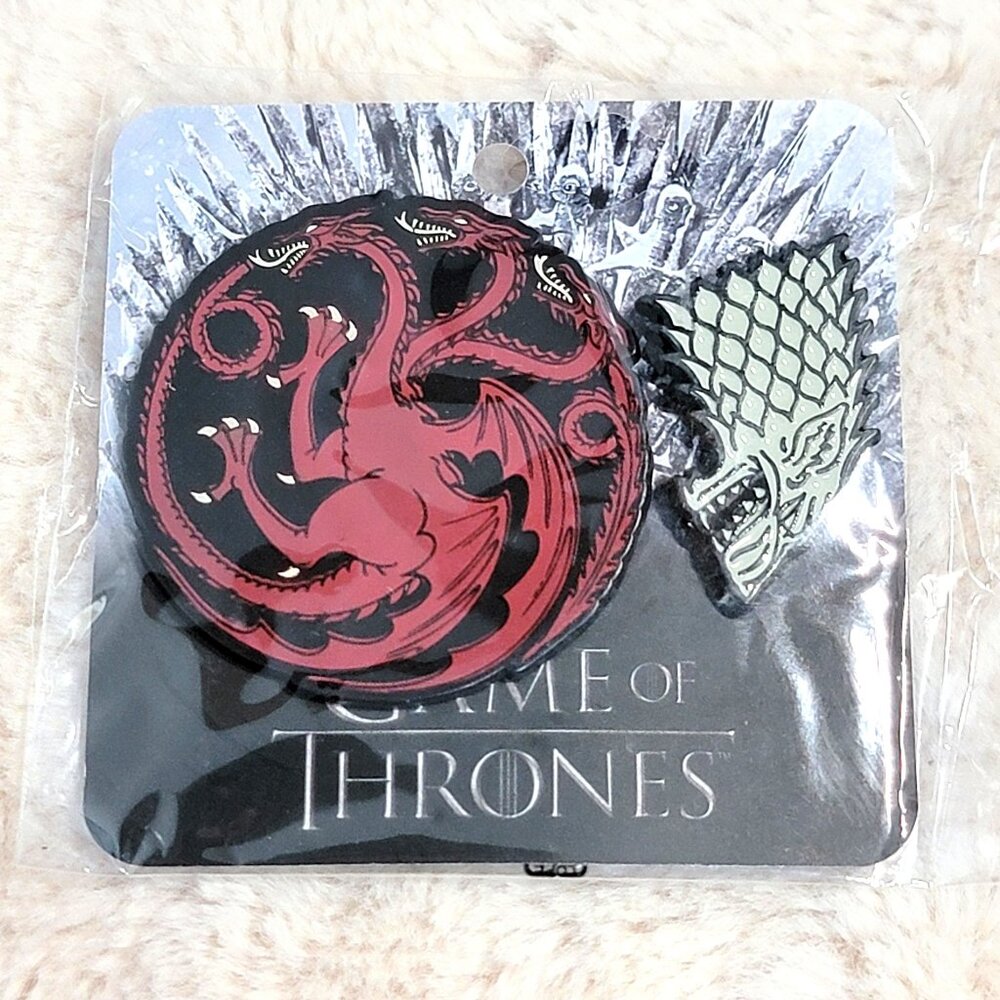 GAME OF THRONE COLLECTOR'S PINS HOUSE OF TARGARYENS & STARKS SIGIL SET NEW